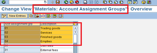 account assignment spro