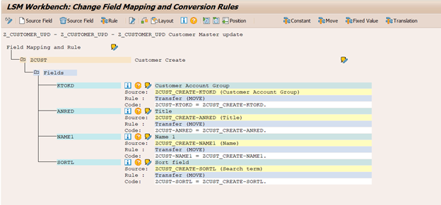 LSMW handhaaf field mapping and conversion rules