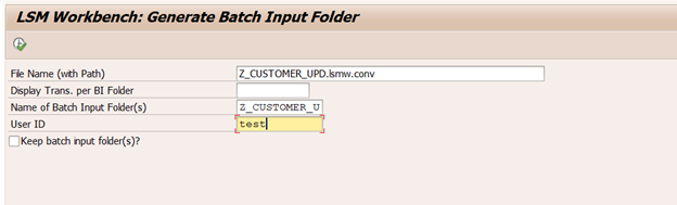 LSMW Crea sessione di input batch