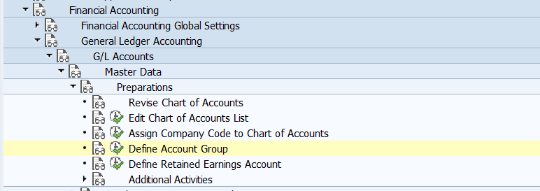 how to define chart of accounts in sap